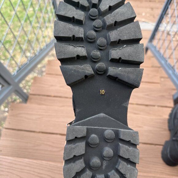 Steve Madden Moto Boots ROLAND BLACK LEATHER Size 10 - Picture 10 of 11